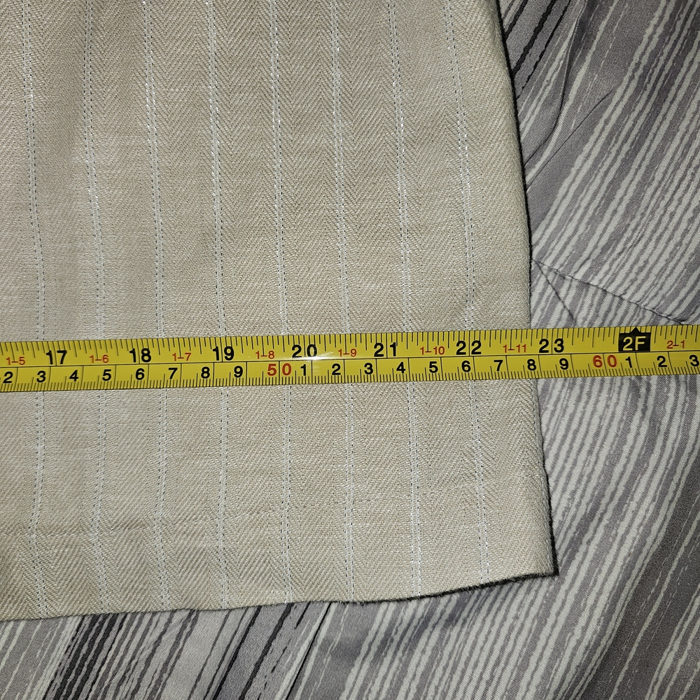 LOFT Linen Blend Sleeveless Shift Dress Size 4 Beige Shimmer Stripe A-Line - Picture 10 of 12